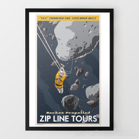 Asteroid Zip-Line Travel Print