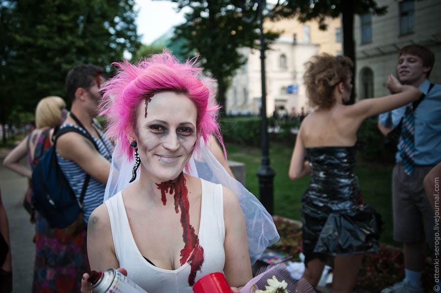 Russian zombie wedding 