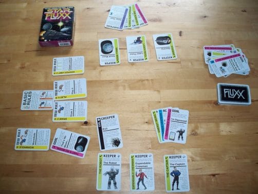 A game of Star Fluxx in progress