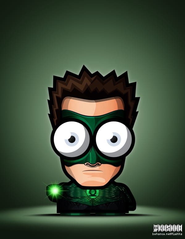 Big-Eyed-Superheroes-Ahmad-Kushha-Green-Lantern-Justice-League