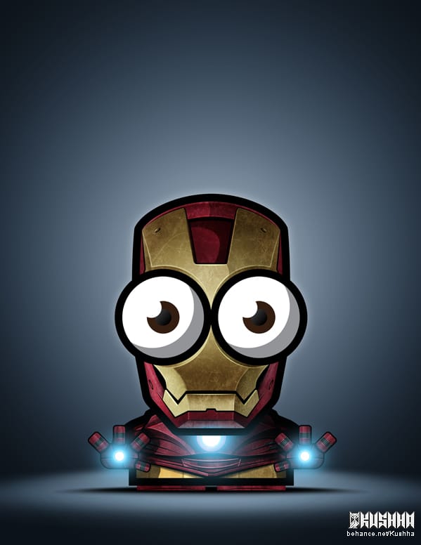 Big-Eyed-Superheroes-Ahmad-Kushha-Iron-Man-Avengers