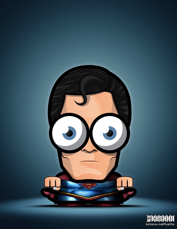Big-Eyed-Superheroes-Ahmad-Kushha-Superman-Jusice-League-Man-of-Steel