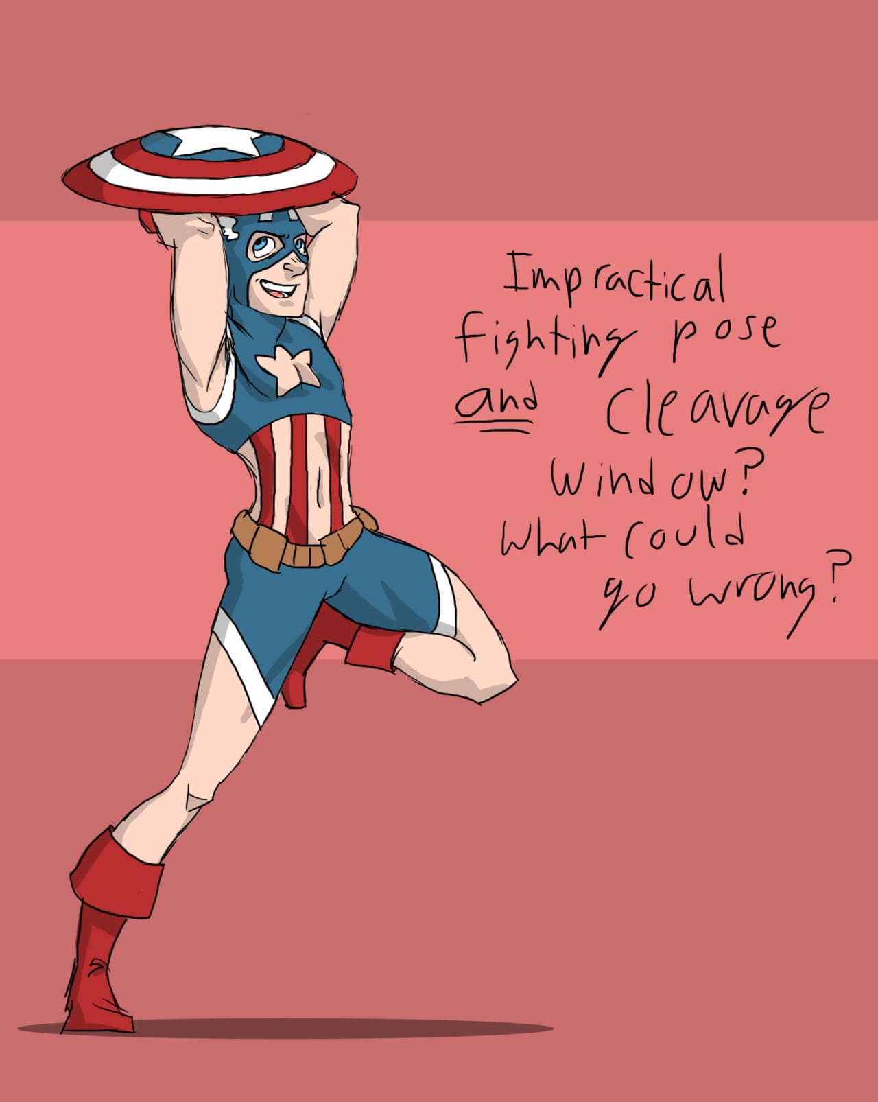 Captain America drawn female style