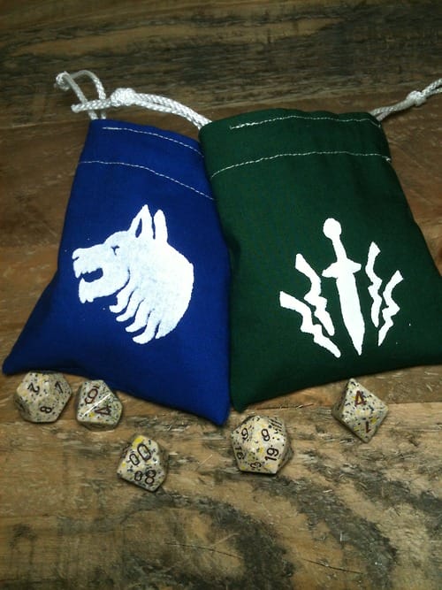 Custom Total War Rome inspired dice bags
