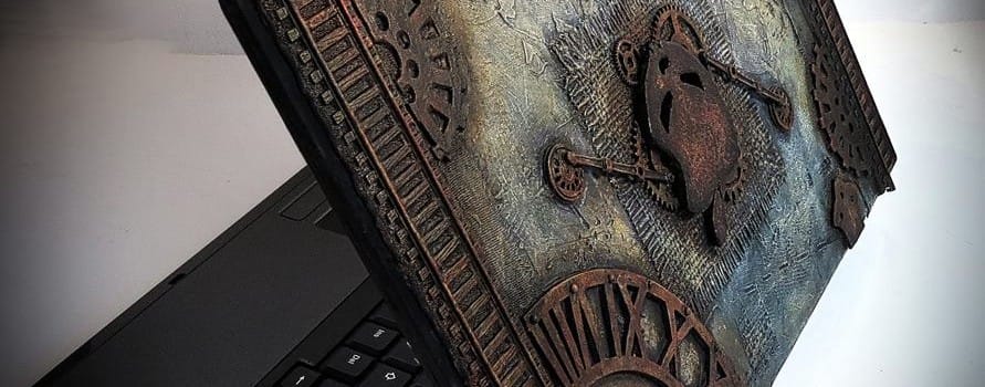 Steampunk pirate laptop cover
