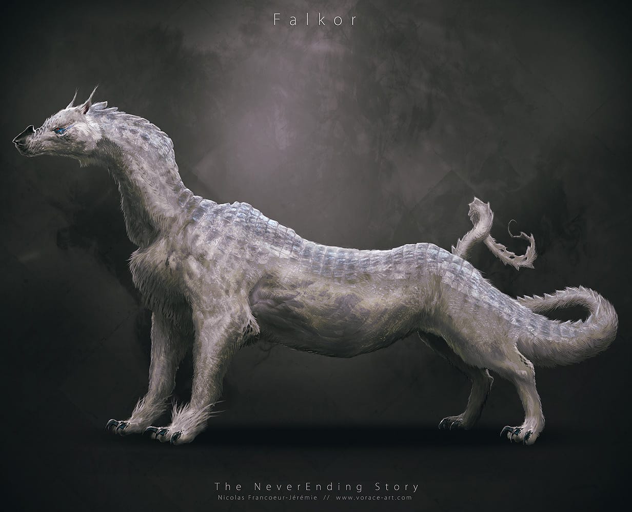 Dark Concept Art For A NeverEnding Story Redesign   Neverending Story Concept Art Redesign Falkor 