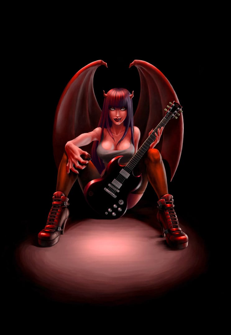 Hellish_guitar_chick_by_UndineCG