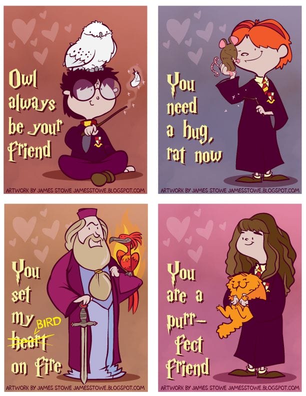 James Stowe's Harry Potter Valentine's Day cards