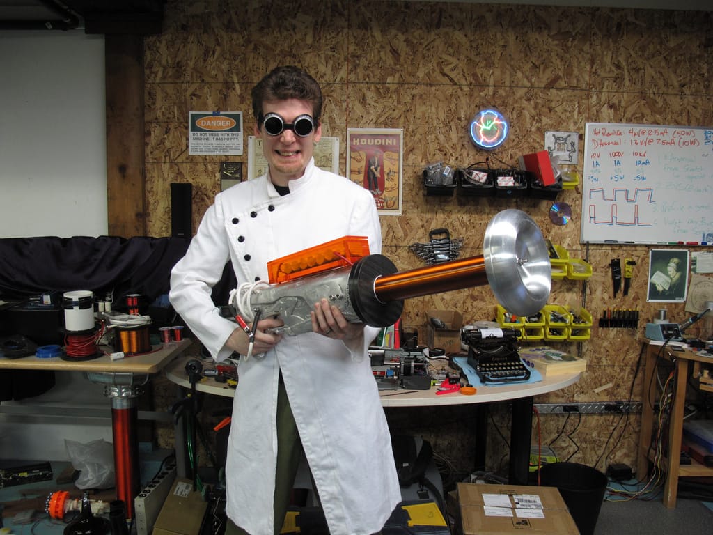 mad scientist builds working tesla gun