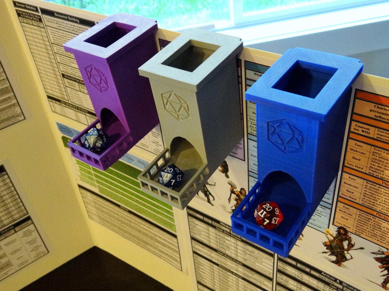 Clip on dice towers are a perfect way to organise your DMing