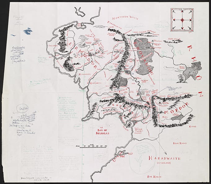  Annotated map of Middle-earth - Credit: © Williams College Oxford Programme & The Tolkien Estate Ltd, 2018