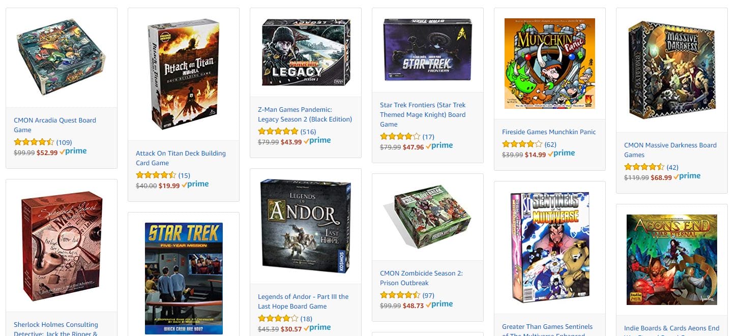 40% of Amazon board games