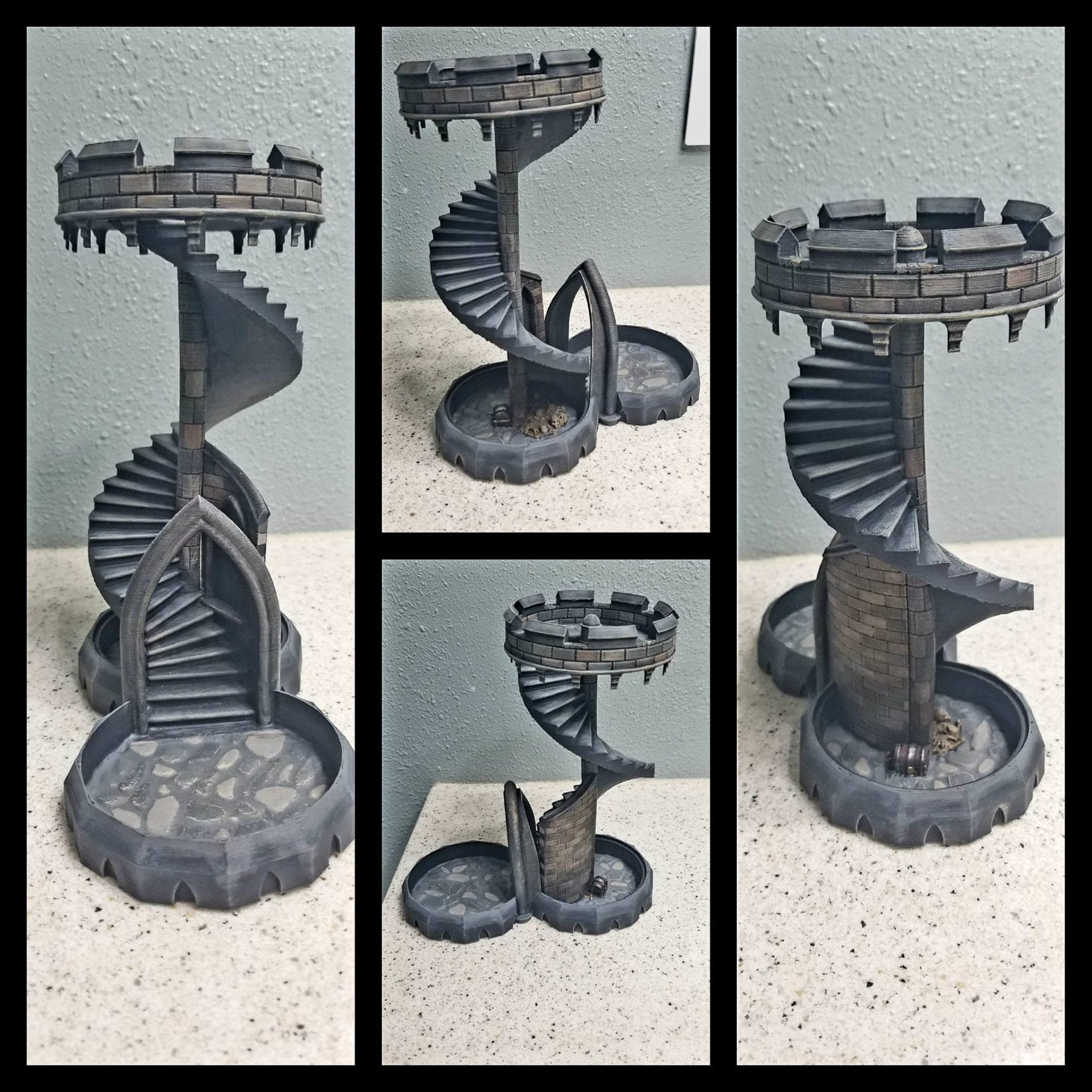 3D printed and painted dice tower is a thing of beauty