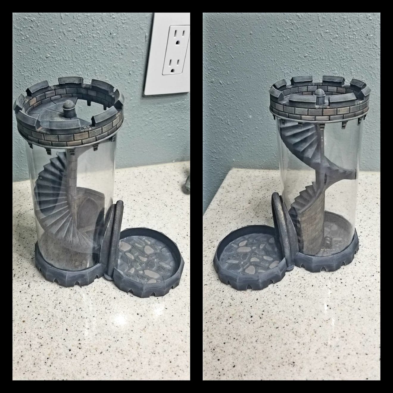 3D printed and painted dice tower is a thing of beauty