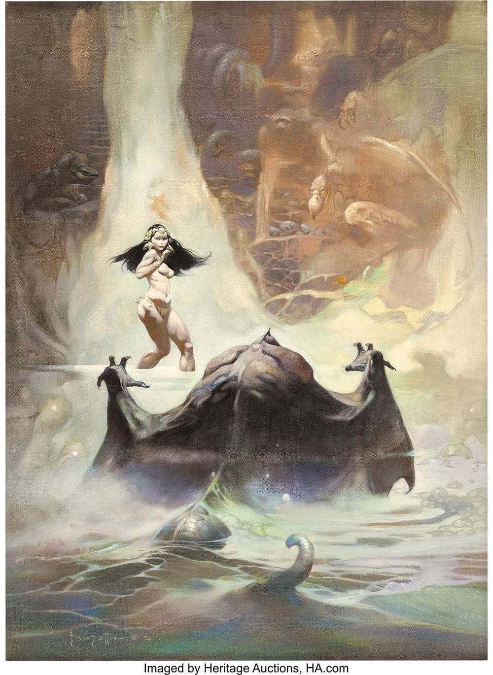 Frank Frazetta S Escape On Venus Sells For 660 000 At The Earths Core
