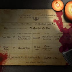 Robb and Talisa Stark's Marriage Certificate