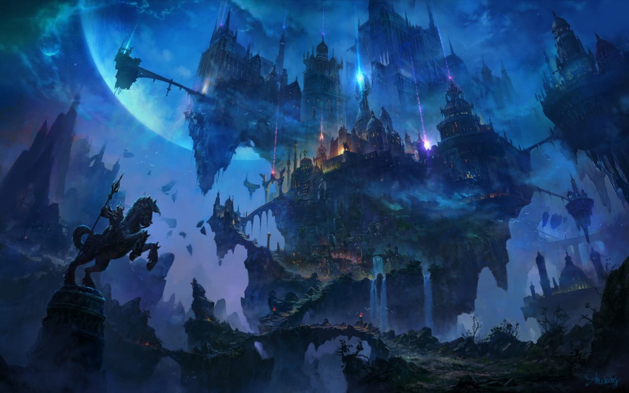 Shuxing Li floating castle fantasy