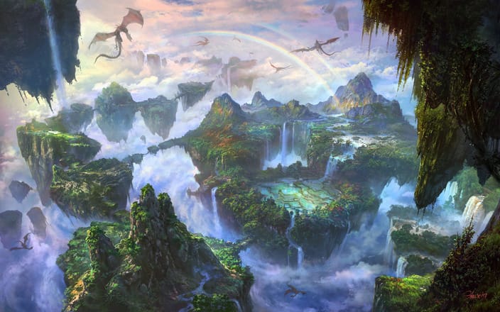 Shuxing Li floating islands and dragons
