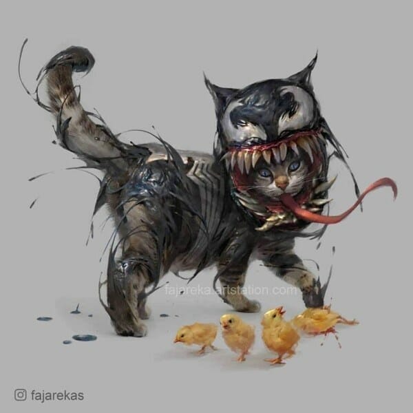 Venom as a cat