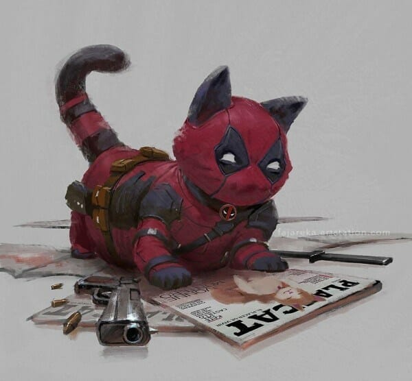 Deadpool as a cat