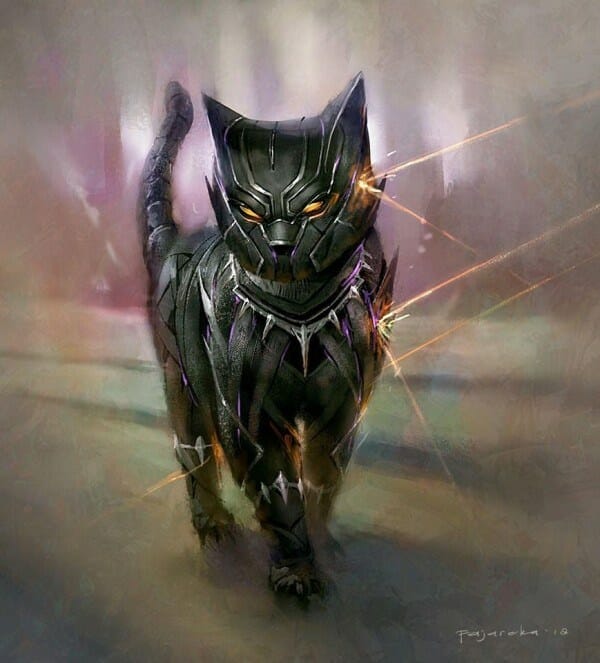 Black Panther as a cat