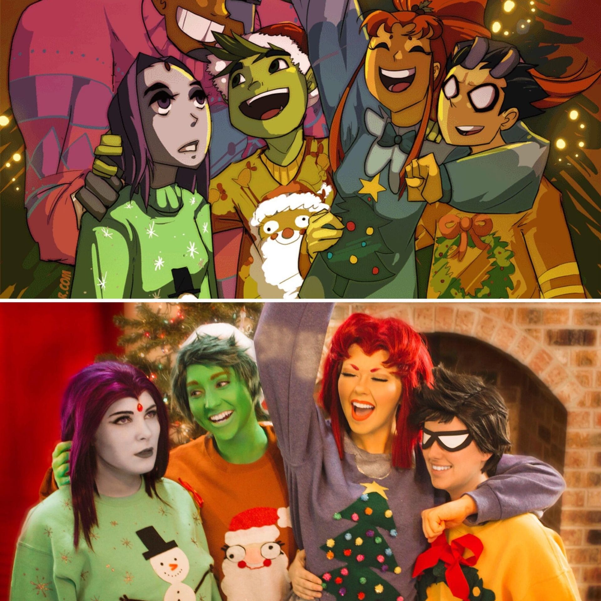 Christmas Teen Titans cosplay