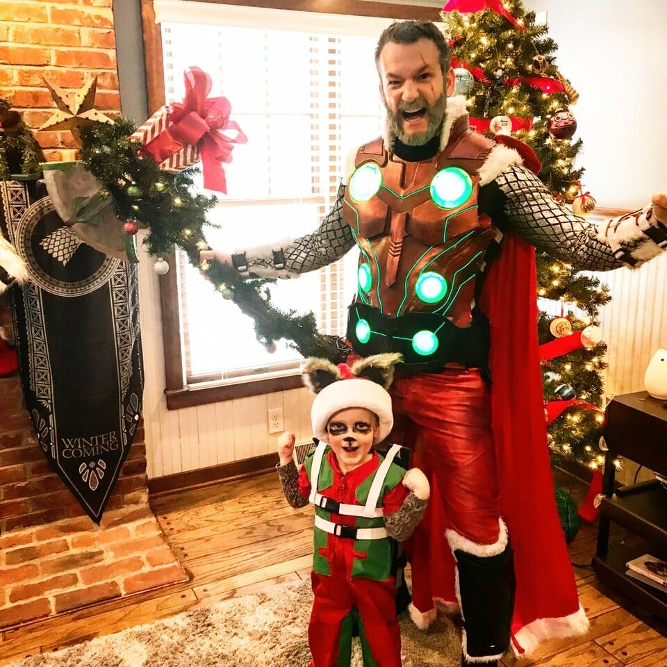 All-Father Christmas Thor and Jingle Bells Rocket Raccoon
