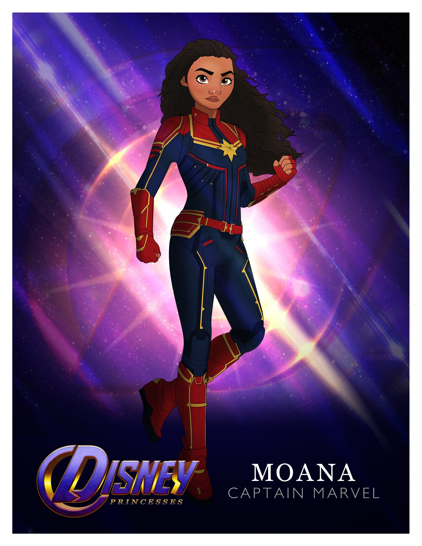 Princess Moana as Captain Marvel