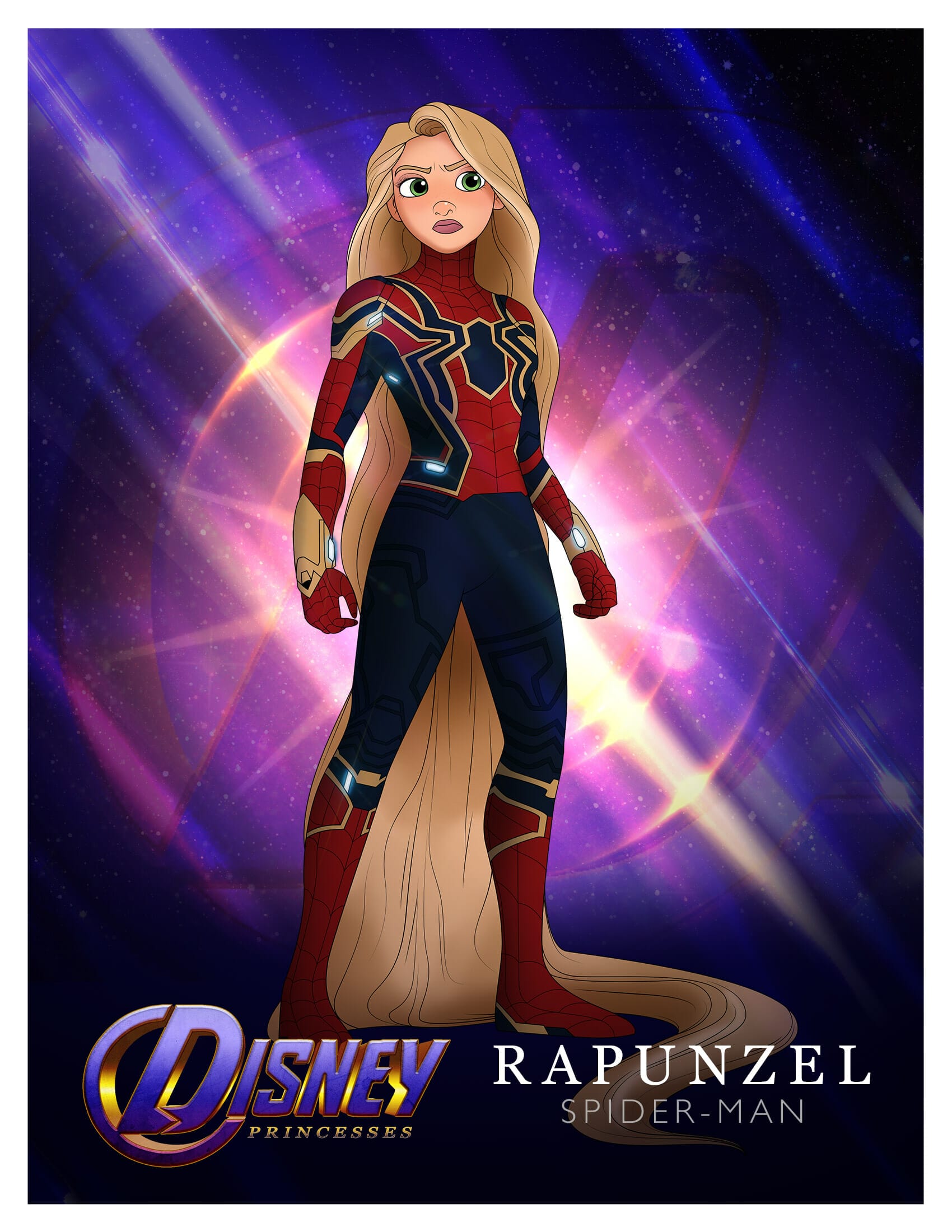 Princess Rapunzel as Spider-man