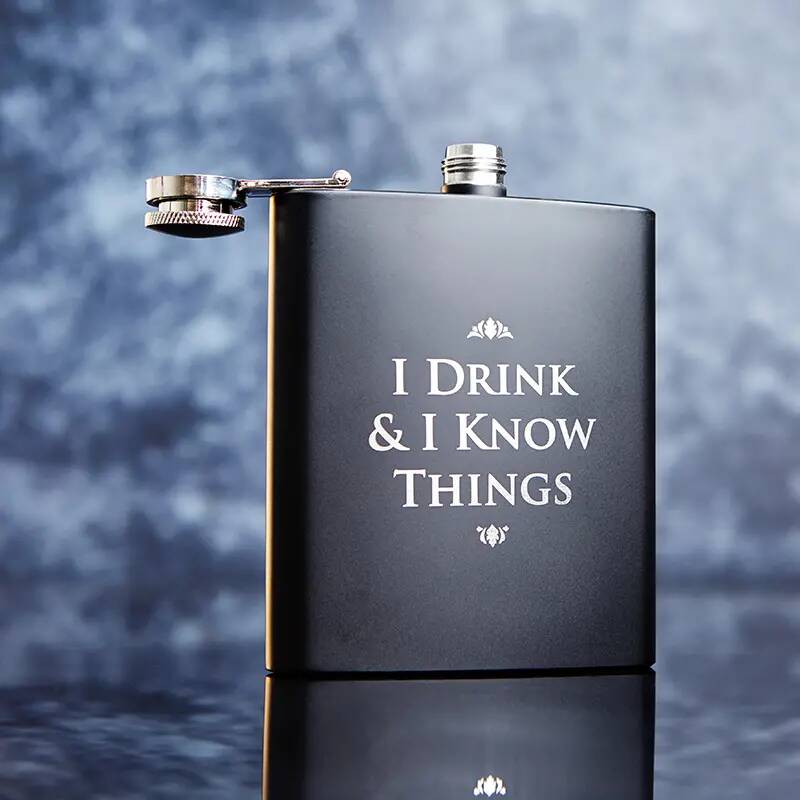 Game of Thrones "I drink and I know things" hipflask