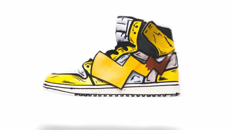 Pikachu as a shoe - custom Air Jordans