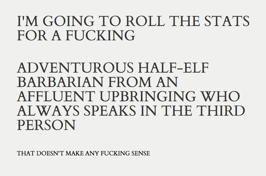 Rude barbarian character background