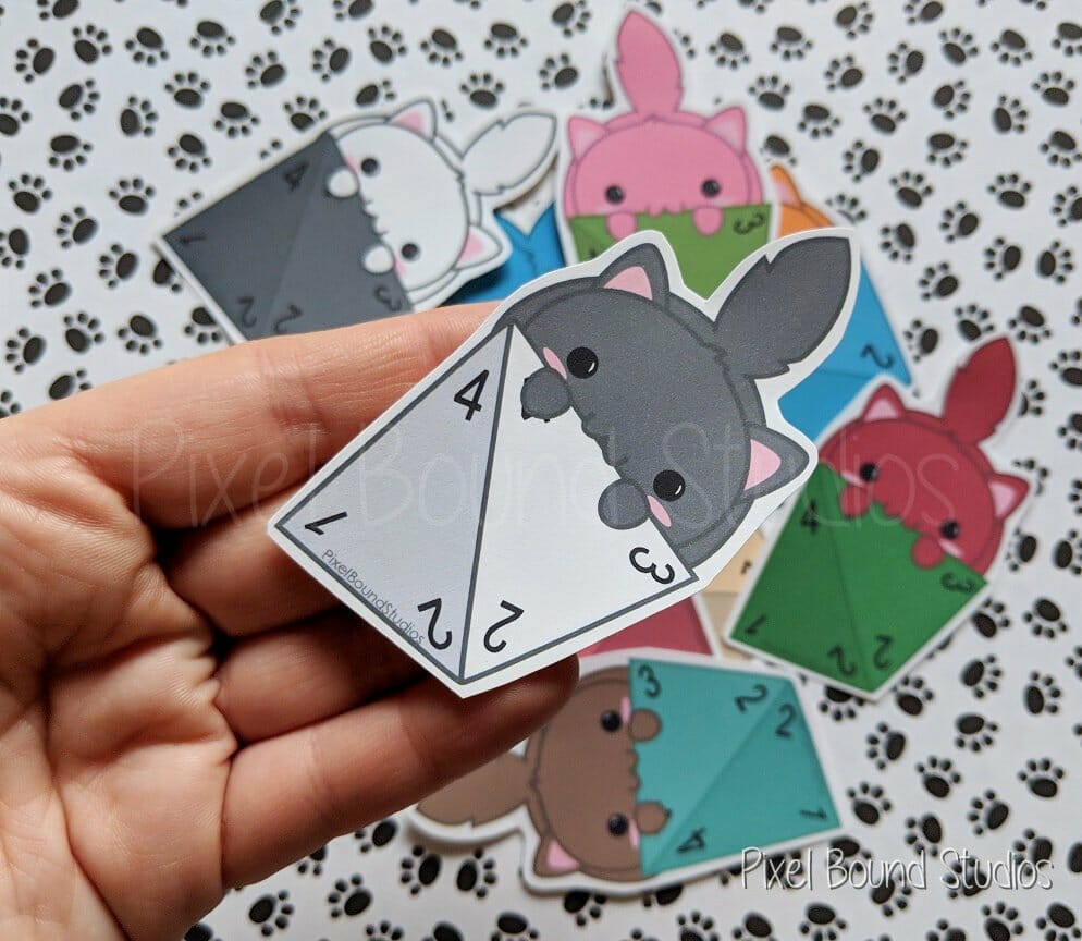 Chibi Cat with d4