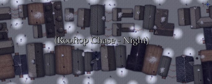 Rooftop chase - night
