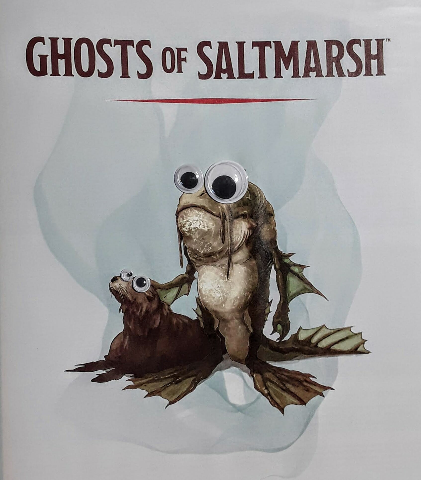 Ghosts of Saltmarsh with googly eyes