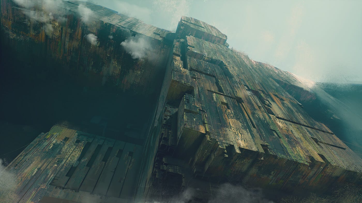 Is this concept art from an abandoned Blade Runner film?