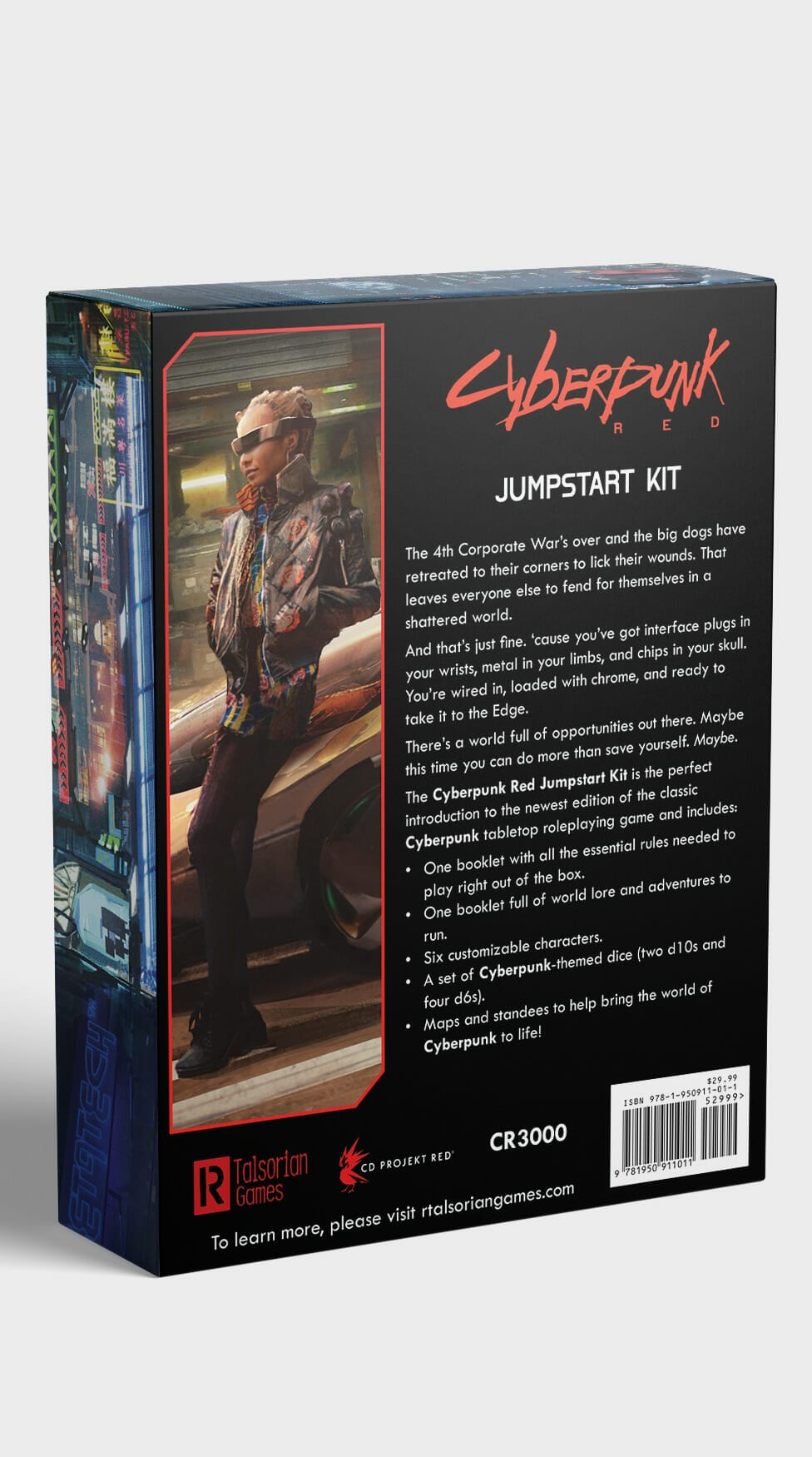 Back of Cyberpunk Red Jumpstart Kit