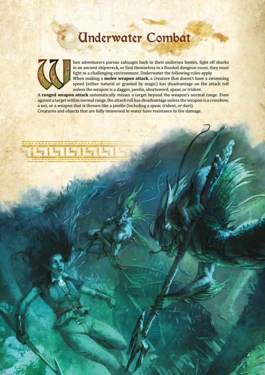 Underwater combat rules for D&D