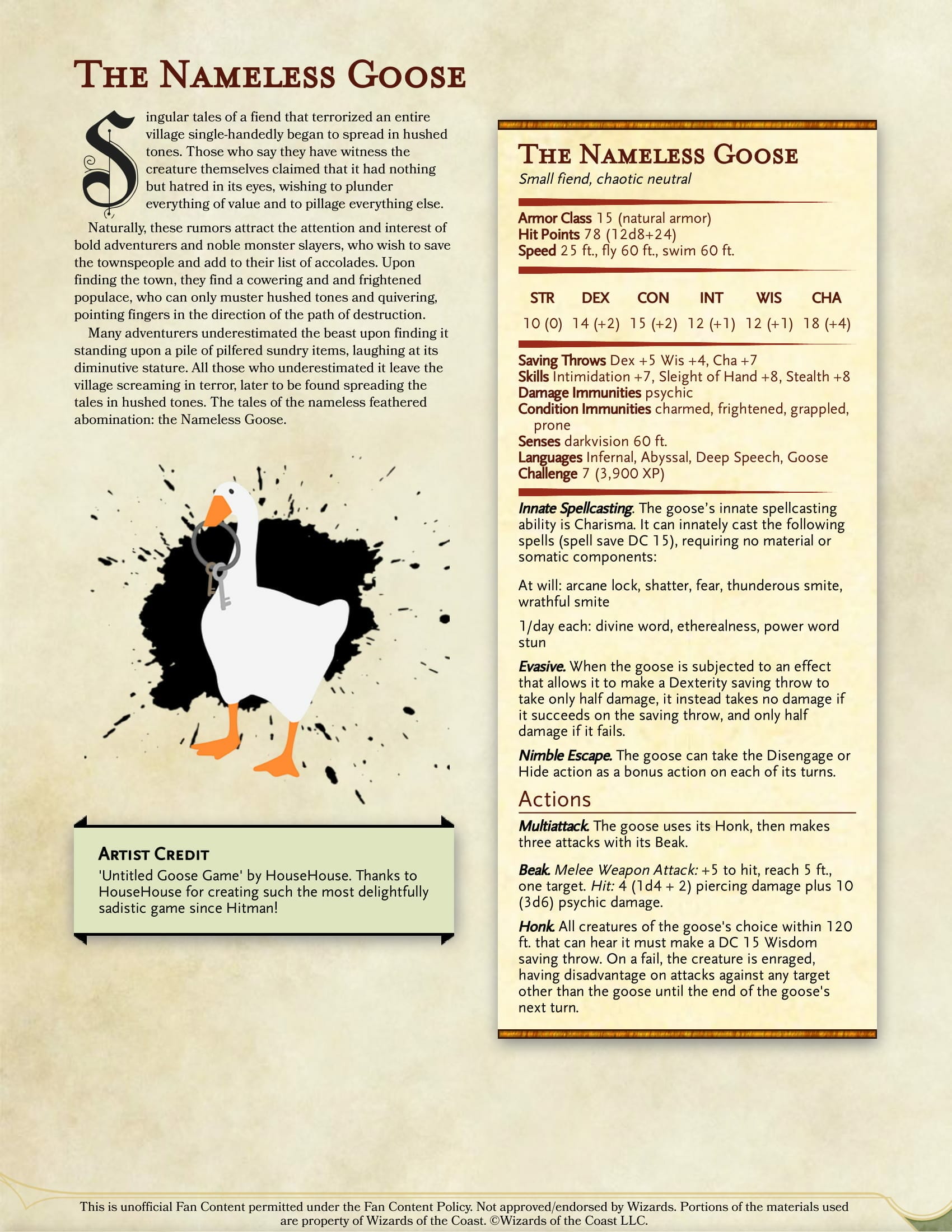 Untitled Goose Game  Dungeons and dragons, Cute animal drawings
