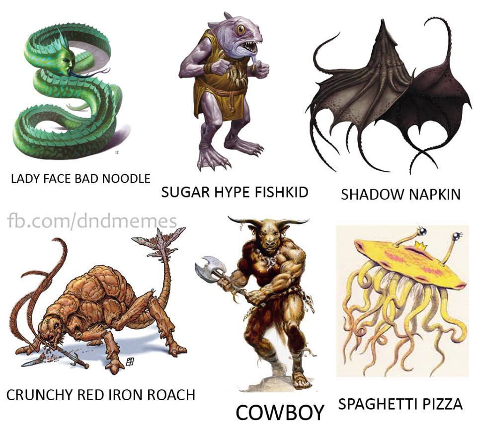 D&D Memes: renamed monsters