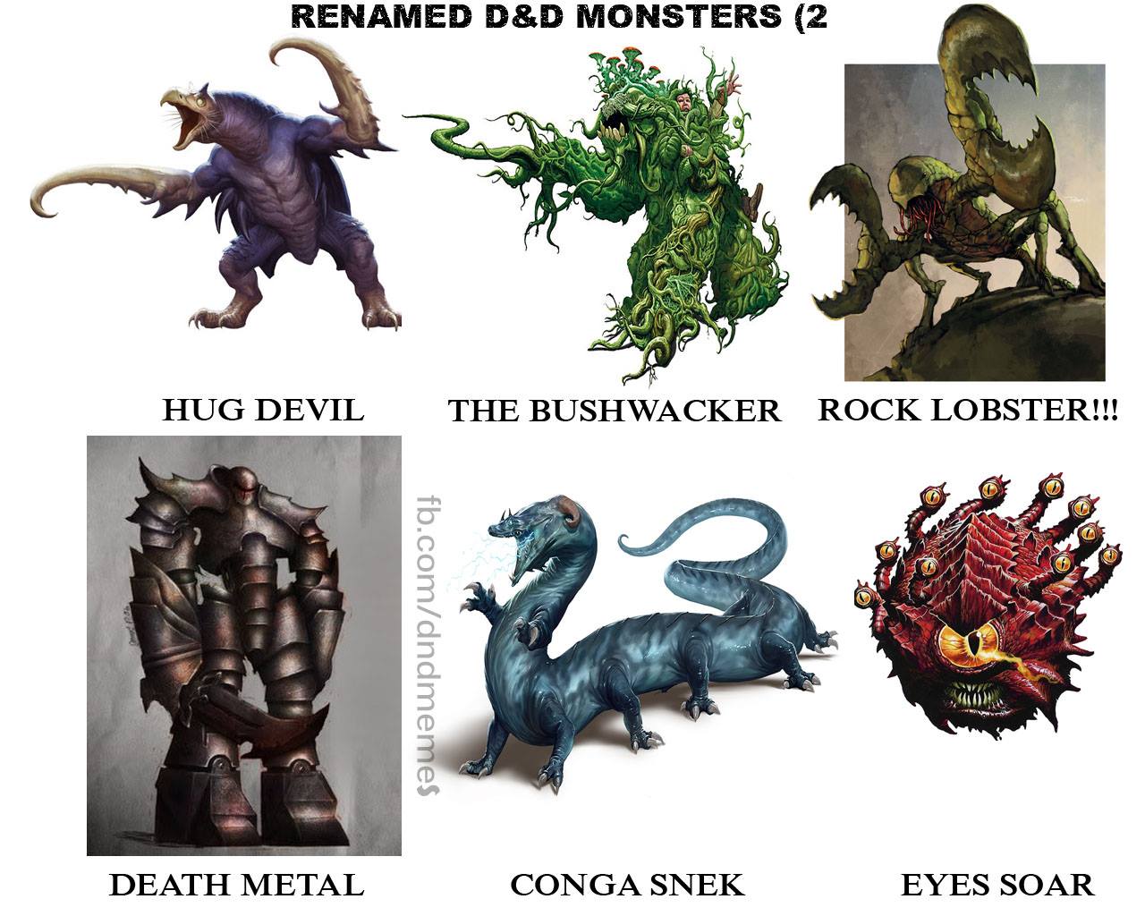 D&D Memes: renamed monsters