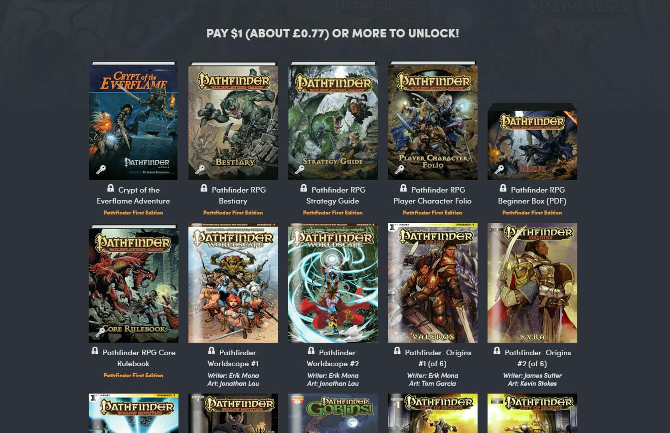 Pathfinder 1e at Humble Bundle