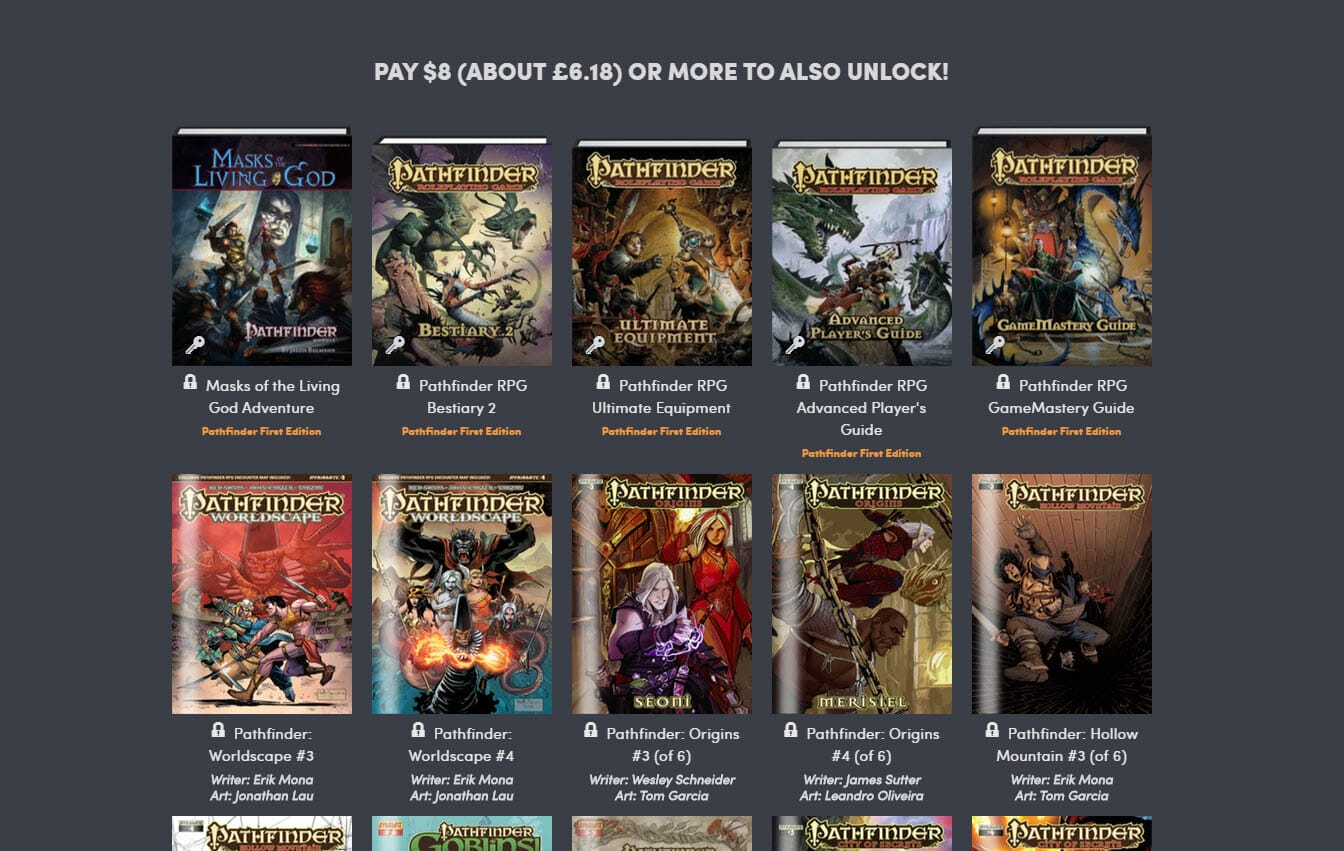 pathfinder 1e worth humble bundle downloads