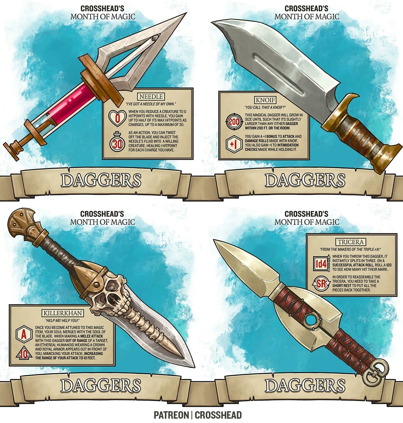 Four magic daggers