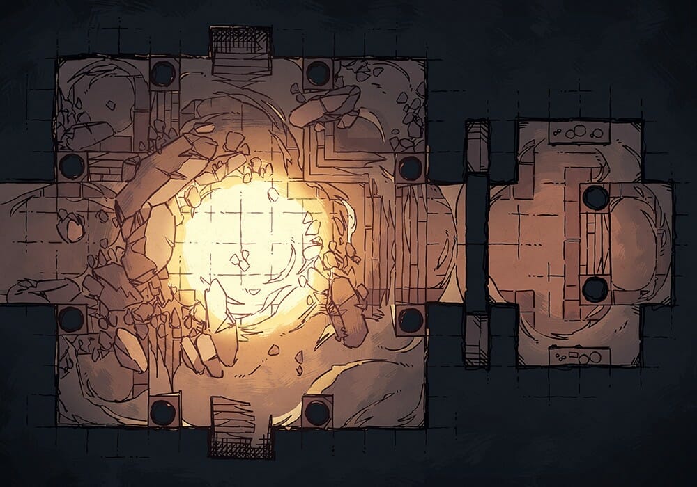 Crumbling Desert Tomb Battle Map