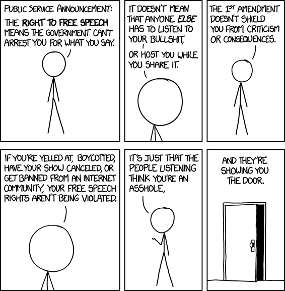 XKCD on free speech
