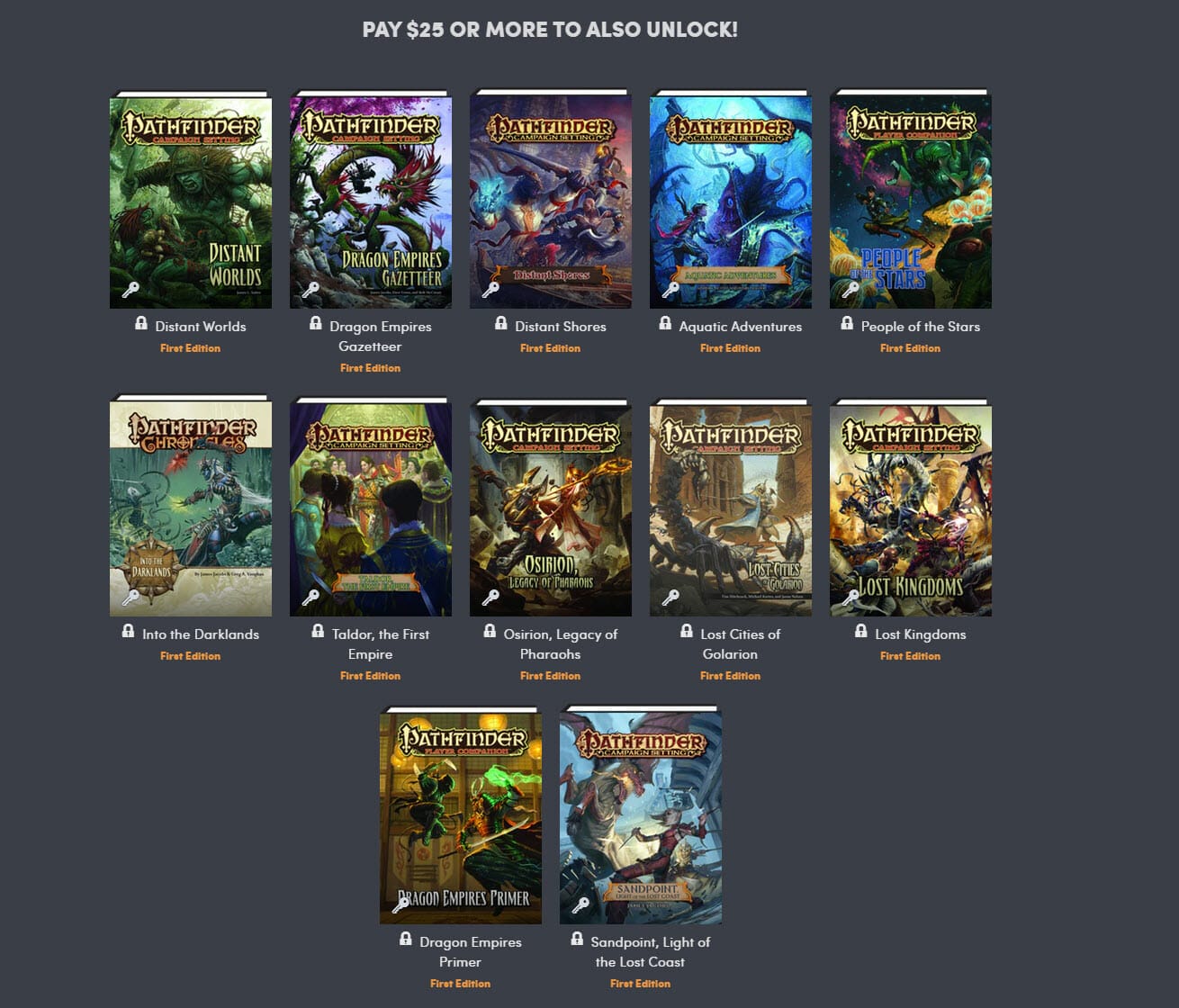 Giant Pathfinder Humble Bundle: Lost Omens Lore Archive