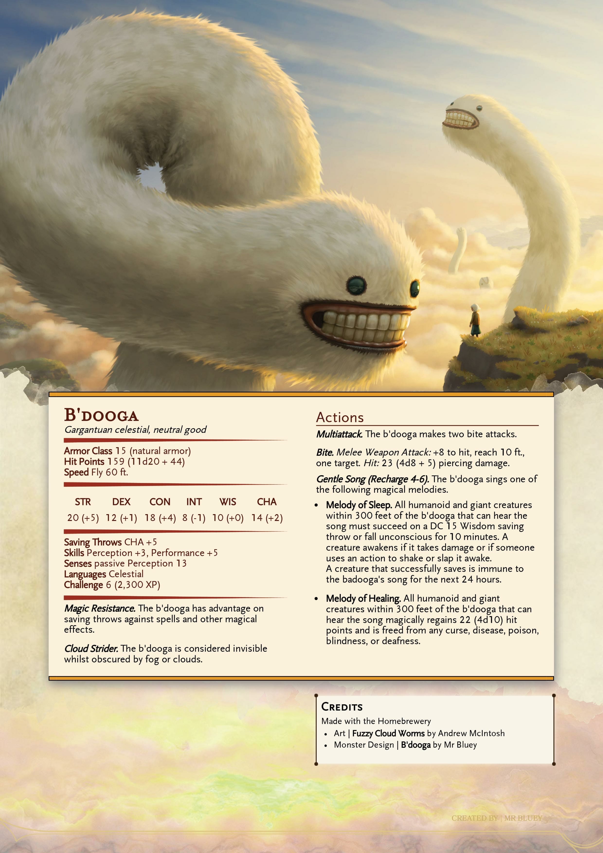 B'Dooga are giant fuzzy worms.