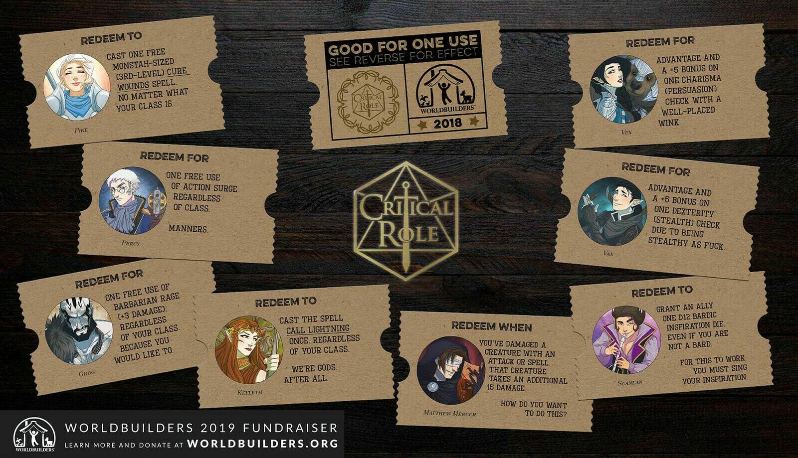 D&D Cards donated by Critical Role