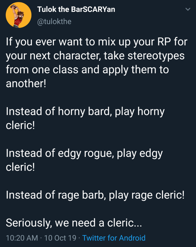 #13 - We need a cleric